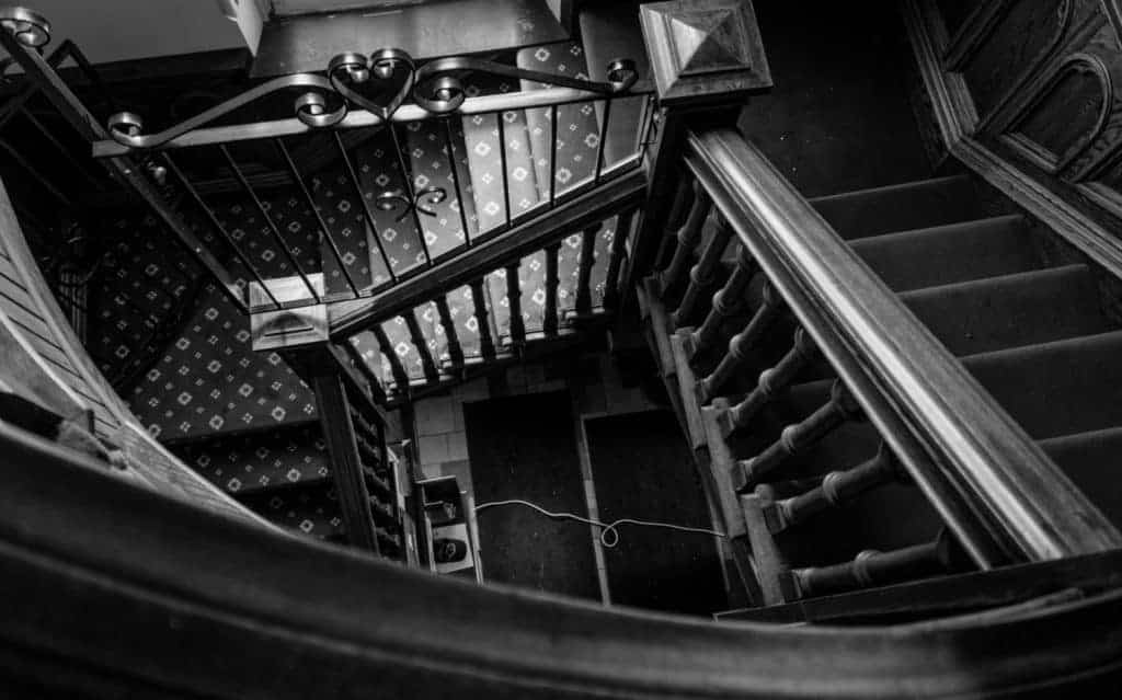 Pittsburgh Church Loretto Staircase Black and White TaylorHandyPhoto Pentax Sigma