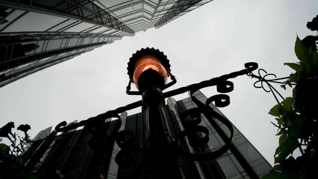 Lamp Post Buildings Gray Sky Overcast PPG Building